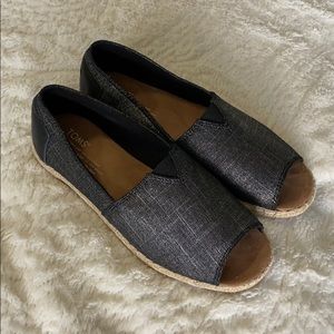 Toms peep toe flats
